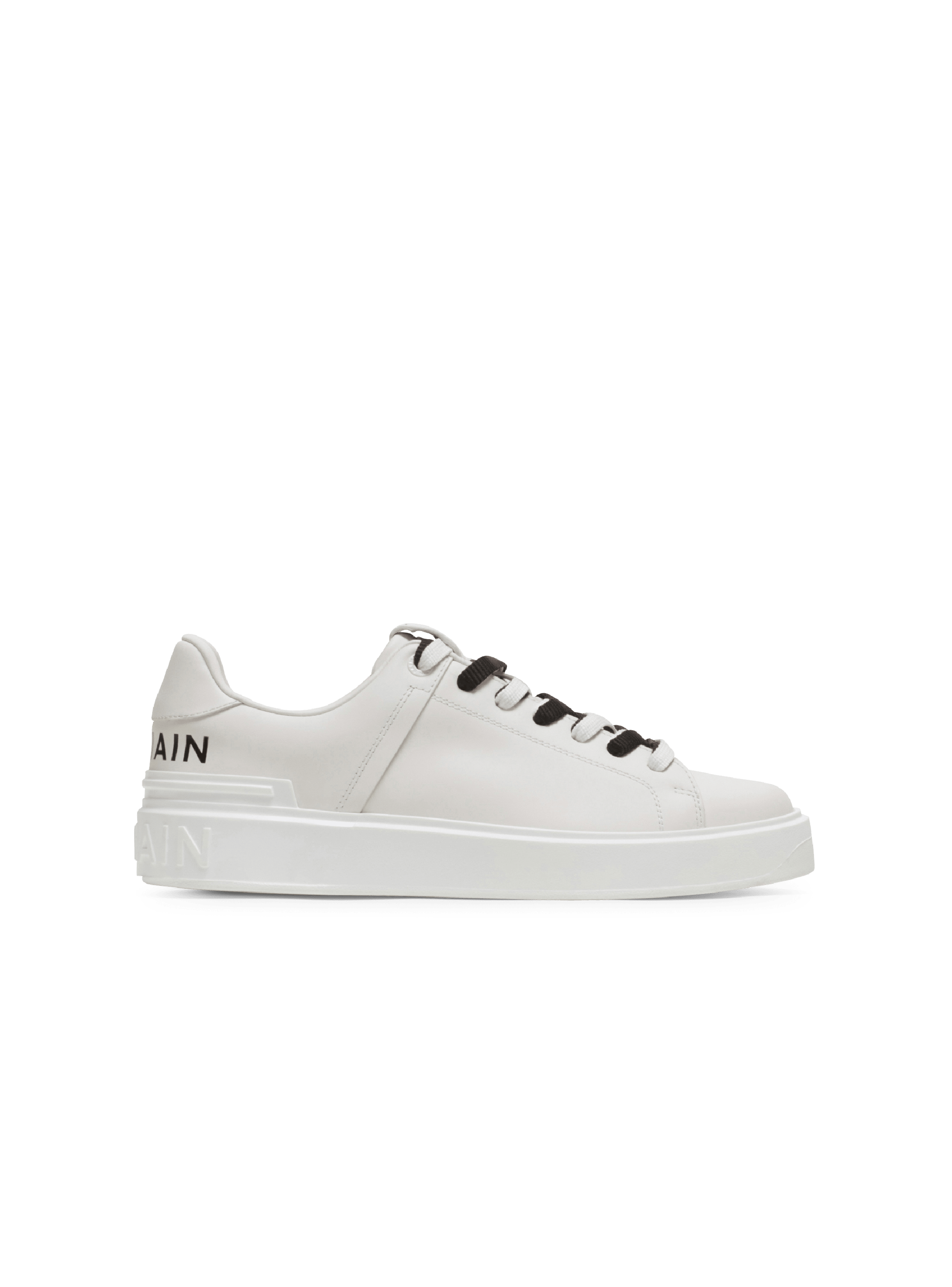 Sneakers B-Court in pelle liscia, bianco, hi-res